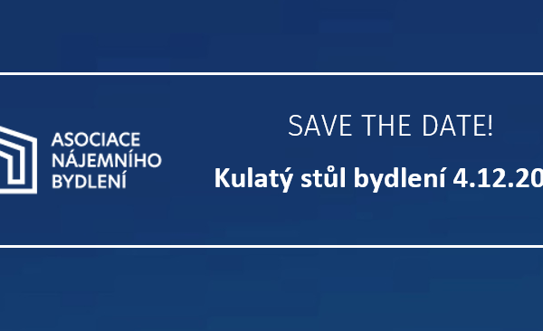 SAFE THE DATE! Kulatý stůl bydlení 4.12.2024